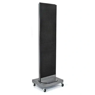 Azar Displays Two-sided Pegboard Floor Display On Revolving Wheeled Base. Spinner Rack Stand. Panel Size: 16"w X 6
