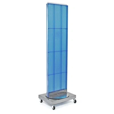 Azar Displays Two-sided Pegboard Floor Display On Revolving Wheeled Base. Spinner Rack Stand. Panel Size: 16"w X 6