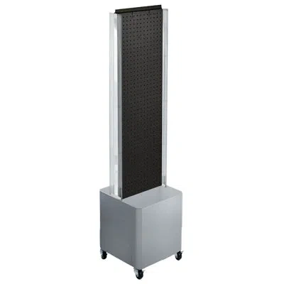 Azar Displays Two-sided Pegboard Floor Display On Studio Base W/ C-channels. Panel Size: 13.5"w X 44"h In Black