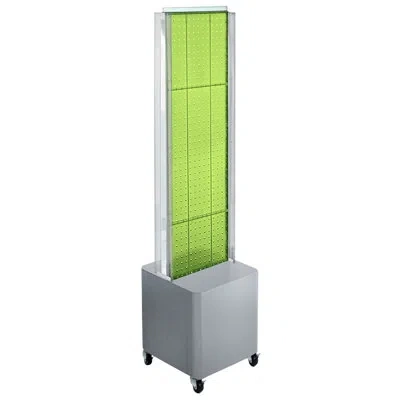 Azar Displays Two-sided Pegboard Floor Display On Studio Base W/ C-channels. Panel Size: 13.5"w X 44"h In Green