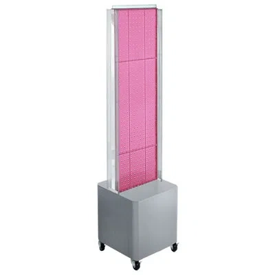 Azar Displays Two-sided Pegboard Floor Display On Studio Base W/ C-channels. Panel Size: 13.5"w X 44"h In Pink
