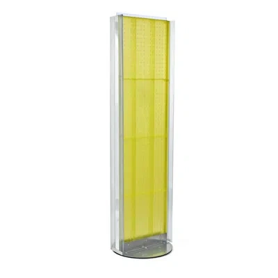 Azar Displays Two-sided Pegboard Floor Display W/ C-channel Sides On Revolving Base. Spinner Rack Stand. Panel Siz