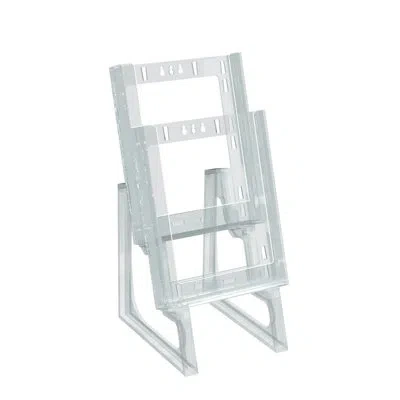 Azar Displays Two-tier Modular Bifold Brochure Holder, 2-pack In Clear