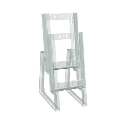 Azar Displays Two-tier Modular Trifold Brochure Holder, 2-pack In Clear