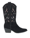 Azarey Woman Ankle Boots Black Size 8 Textile Fibers, Synthetisches Material In Black