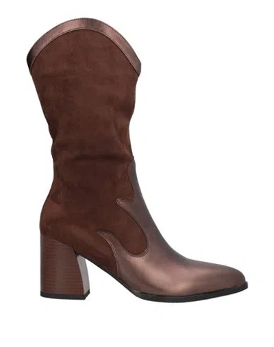 Azarey Woman Ankle Boots Dark Brown Size 11 Textile Fibers