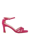 Azarey Woman Sandals Fuchsia Size 7 Textile Fibers In Pink