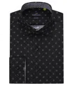 Azaro Uomo Men's Business Geometric Long Sleeve Button Down Shirt In Black