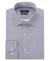 Azaro Uomo Men's Business Geometric Long Sleeve Button Down Shirt In Blue