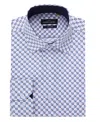 Azaro Uomo Men's Business Geometric Long Sleeve Button Down Shirt In White
