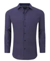 Azaro Uomo Men's Geometric Four-way Stretch Button Down Shirt In Navy Geometric