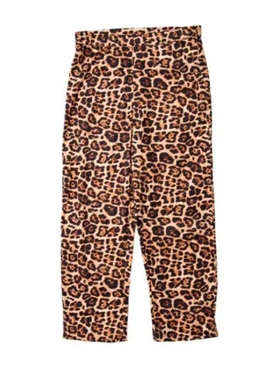 Pre-owned Azeeza Animal Print Straight Leg Pants W/ Tags In Brown