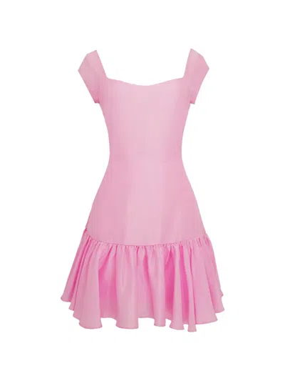 Azeeza Arti Raw Silk Mini Dress In Pink