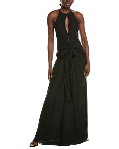Azeeza Avya Silk Gown In Black