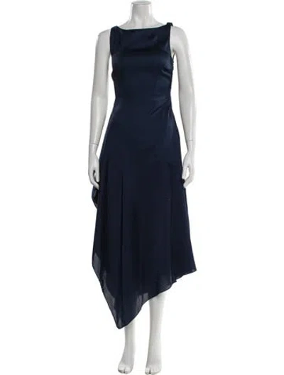 Pre-owned Azeeza Bateau Neckline Long Dress W/ Tags In Blue