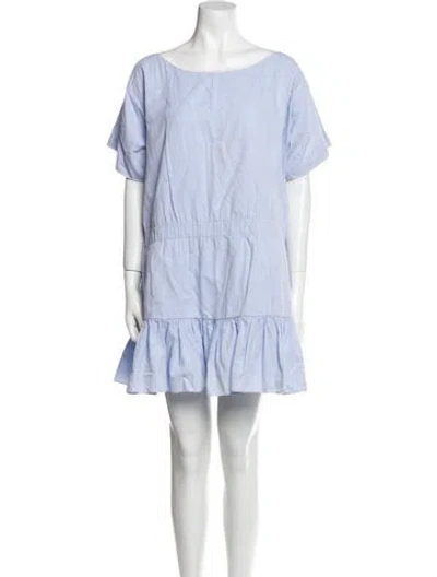 Pre-owned Azeeza Bateau Neckline Mini Dress In Blue