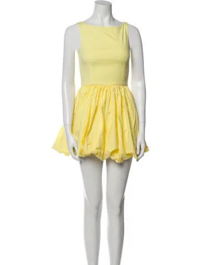 Pre-owned Azeeza Bateau Neckline Mini Dress W/ Tags In Yellow