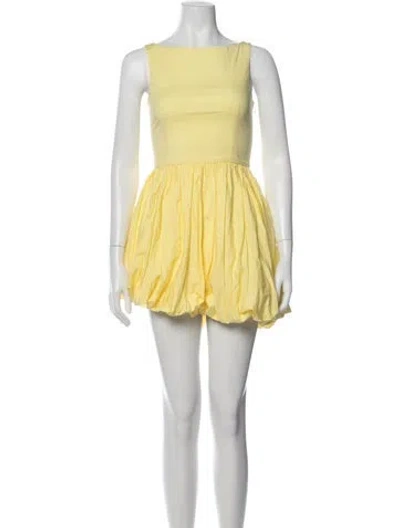 Pre-owned Azeeza Bateau Neckline Mini Dress W/ Tags In Yellow