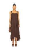 Azeeza Bellevue Midi Dress In Brown