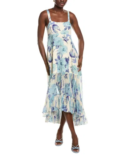 Azeeza Bellevue Floral-pattern Midi Dress In Blue