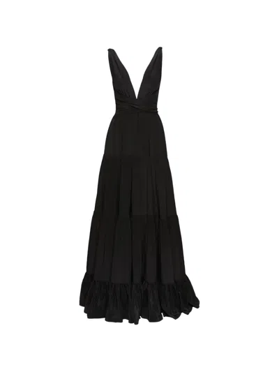 Azeeza Callan Tiered Maxi Gown In Black