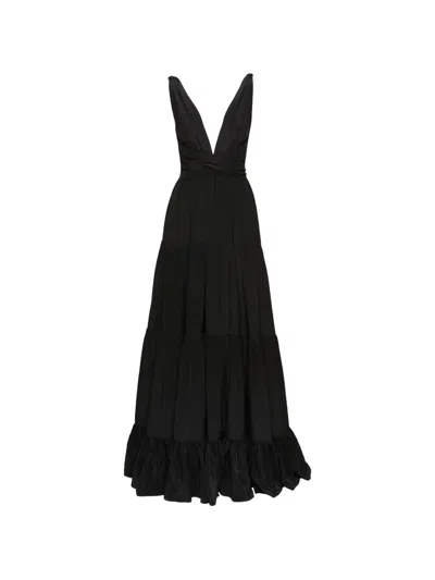 Azeeza Callan V-neck Maxi Dress In Black