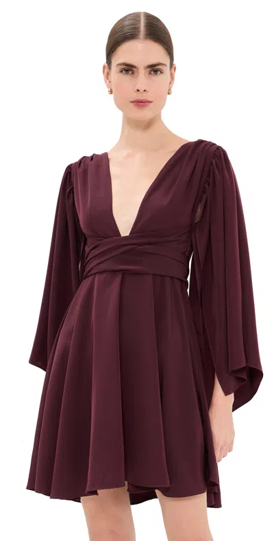 Azeeza Catriona Mini Dress Wine In Burgundy
