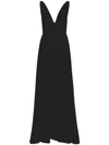 Azeeza Cirrus V-neck Silk Gown In Black