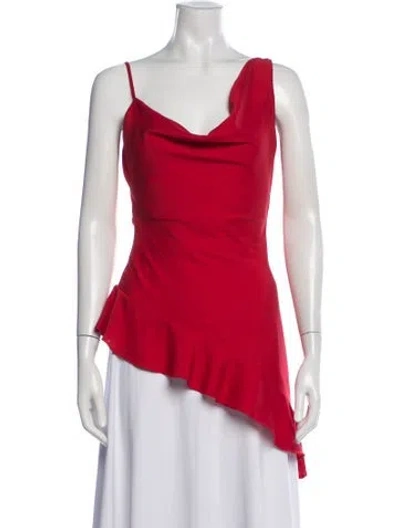 Pre-owned Azeeza Cowl Neck Sleeveless Top In Red