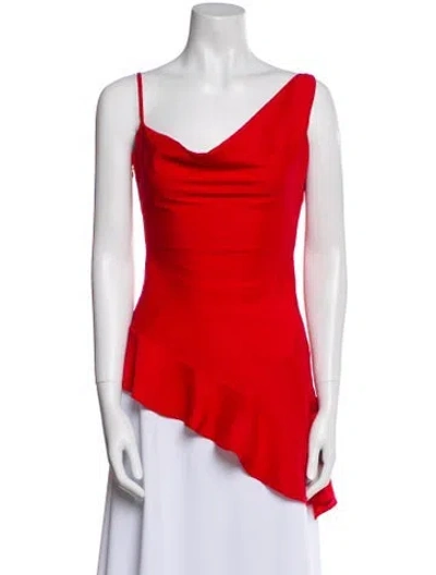 Pre-owned Azeeza Cowl Neck Sleeveless Top W/ Tags In Red