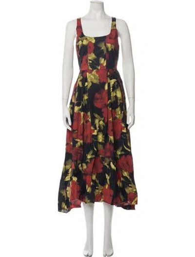 Pre-owned Azeeza Floral Print Midi Length Dress W/ Tags In Multicolor