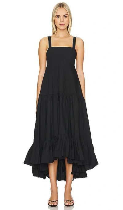 Azeeza Griffon Pleated Silk Maxi Dress In Black