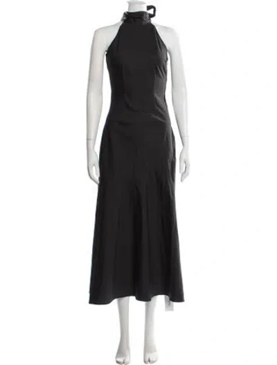 Pre-owned Azeeza Halterneck Long Dress In Black
