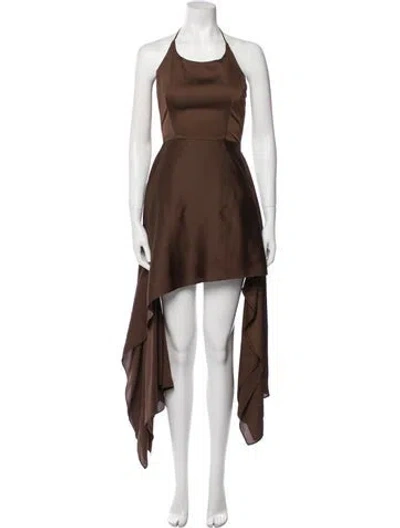Pre-owned Azeeza Halterneck Long Dress In Brown