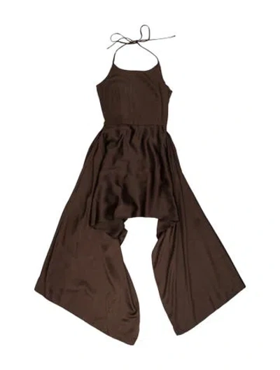 Pre-owned Azeeza Halterneck Long Dress In Brown