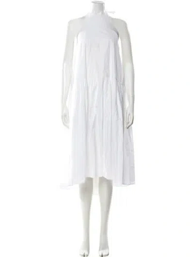Pre-owned Azeeza Halterneck Long Dress In White