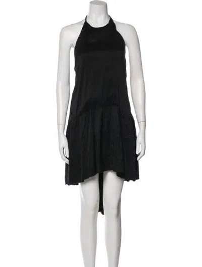 Pre-owned Azeeza Halterneck Midi Length Dress In Black