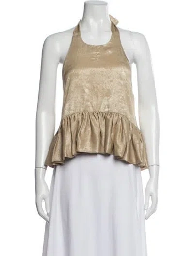Pre-owned Azeeza Halterneck Sleeveless Top In Neutrals