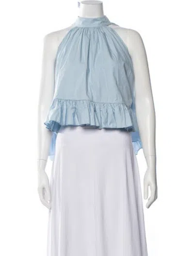 Pre-owned Azeeza Halterneck Sleeveless Top W/ Tags In Blue