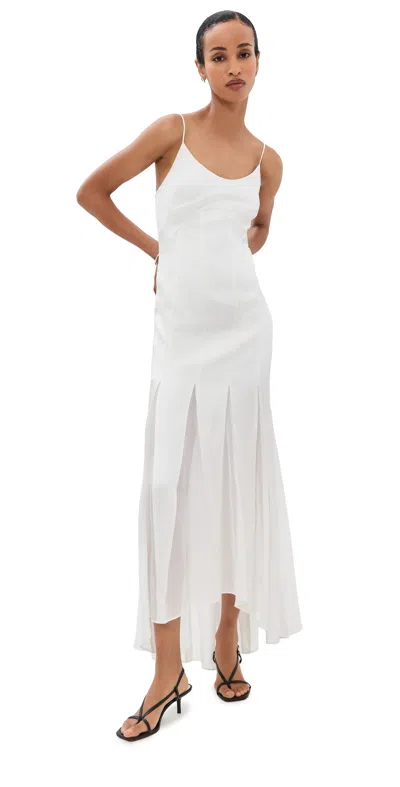 Azeeza Kaida Silk Dress White