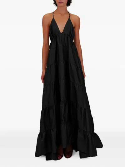 Azeeza Kitty Olesia Tiered Maxi Dress In Black