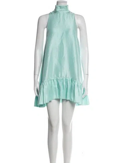 Pre-owned Azeeza Mock Neck Mini Dress In Multi