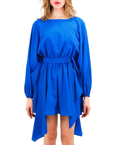 Azeeza Naila Silk Mini Dress In Blue