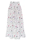 Azeeza Noora Floral-pattern Midi Skirt In White