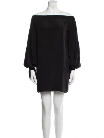 Pre-owned Azeeza Off-the-shoulder Mini Dress In Black