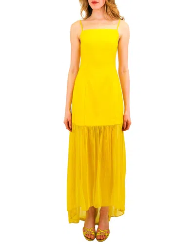 Azeeza Paloma Silk-trim Gown In Pear