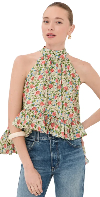 Azeeza Plath Cotton Voile Top Florette In Multi