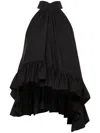 Azeeza Plath Ruffled Poplin Top In 黑色