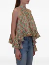 Azeeza Plath Ruffled-hem Blouse In Multi