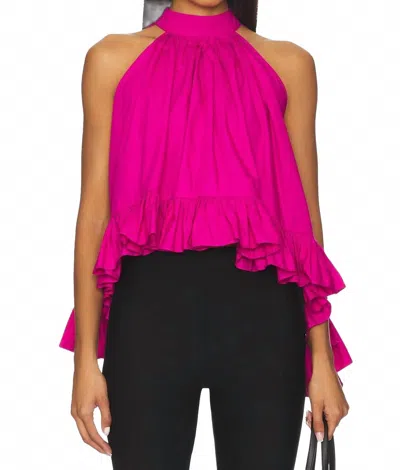 Azeeza Plath Top In Magenta In Pink